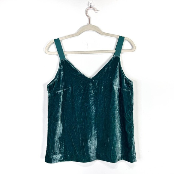 NWT J. Crew green velvet camisole tank top size XS - Picture 5 of 6